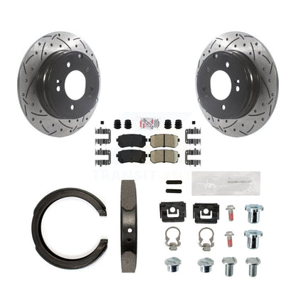 Disque arrière, Rotors percés et fendus, plaquettes en céramique, Kit de quincaillerie pour chaussures de stationnement pour