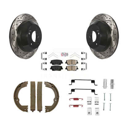 Disque arrière, Rotors percés et fendus, plaquettes en céramique, Kit de quincaillerie pour chaussures de stationnement pour