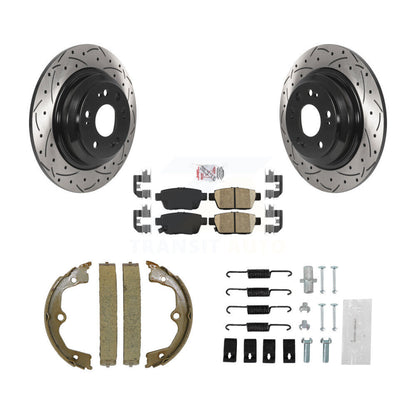 Disque arrière, Rotors percés et fendus, plaquettes en céramique, Kit de quincaillerie pour chaussures de stationnement pour