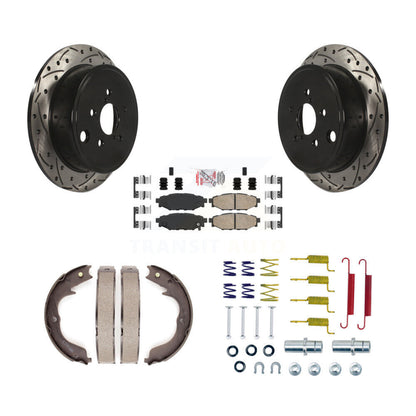 Disque arrière, Rotors percés et fendus, plaquettes en céramique, Kit de quincaillerie pour chaussures de stationnement pour