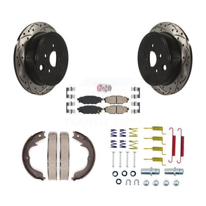 Disque arrière, Rotors percés et fendus, plaquettes en céramique, Kit de quincaillerie pour chaussures de stationnement pour