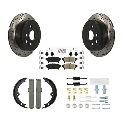 Disque arrière, Rotors percés et fendus, plaquettes en céramique, Kit de quincaillerie pour chaussures de stationnement pour