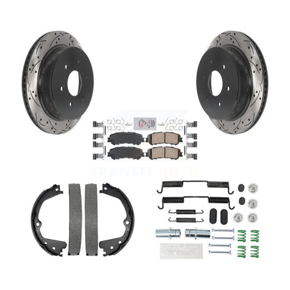 Disque arrière, Rotors percés et fendus, plaquettes en céramique, Kit de quincaillerie pour chaussures de stationnement pour