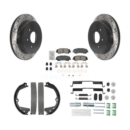 Disque arrière, Rotors percés et fendus, plaquettes en céramique, Kit de quincaillerie pour chaussures de stationnement pour