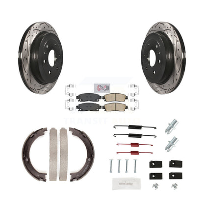 Disque arrière, Rotors percés et fendus, plaquettes en céramique, Kit de quincaillerie pour chaussures de stationnement pour