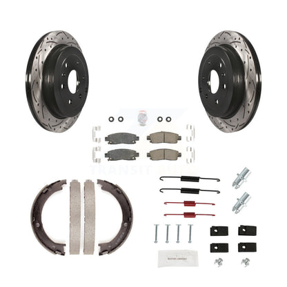 Disque arrière, Rotors percés et fendus, plaquettes en céramique, Kit de quincaillerie pour chaussures de stationnement pour