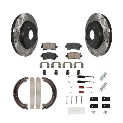 Disque arrière, Rotors percés et fendus, plaquettes en céramique, Kit de quincaillerie pour chaussures de stationnement pour