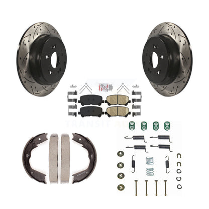 Disque arrière, Rotors percés et fendus, plaquettes en céramique, Kit de quincaillerie pour chaussures de stationnement pour