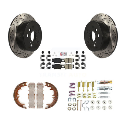 Disque arrière, Rotors percés et fendus, plaquettes en céramique, Kit de quincaillerie pour chaussures de stationnement pour