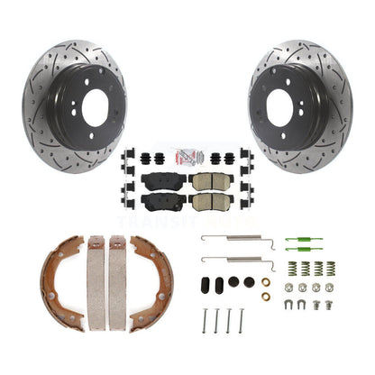 Disque arrière, Rotors percés et fendus, plaquettes en céramique, Kit de quincaillerie pour chaussures de stationnement pour