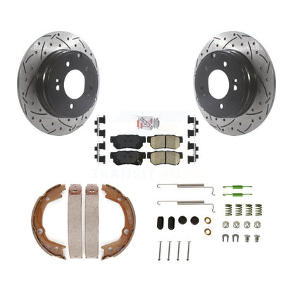 Disque arrière, Rotors percés et fendus, plaquettes en céramique, Kit de quincaillerie pour chaussures de stationnement pour