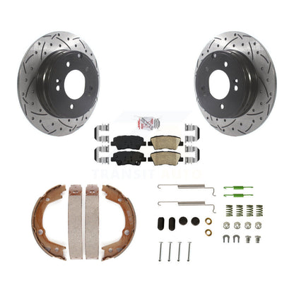 Disque arrière, Rotors percés et fendus, plaquettes en céramique, Kit de quincaillerie pour chaussures de stationnement pour
