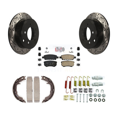 Disque arrière, Rotors percés et fendus, plaquettes en céramique, Kit de quincaillerie pour chaussures de stationnement pour