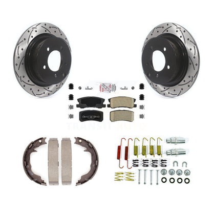 Disque arrière, Rotors percés et fendus, plaquettes en céramique, Kit de quincaillerie pour chaussures de stationnement pour