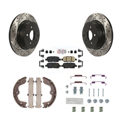 Disque arrière, Rotors percés et fendus, plaquettes en céramique, Kit de quincaillerie pour chaussures de stationnement pour