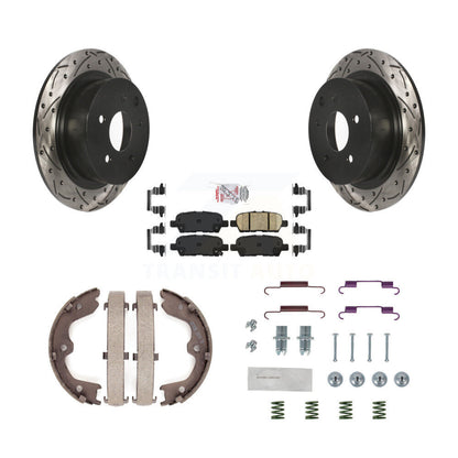 Disque arrière, Rotors percés et fendus, plaquettes en céramique, Kit de quincaillerie pour chaussures de stationnement pour
