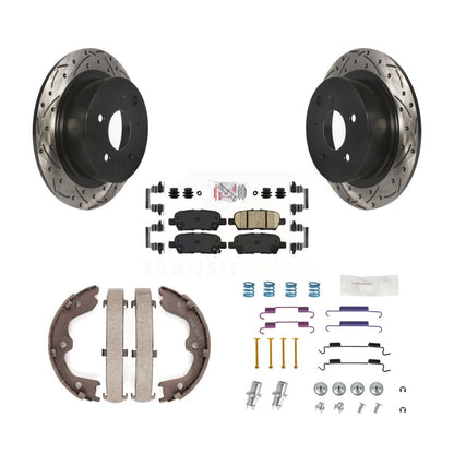 Disque arrière, Rotors percés et fendus, plaquettes en céramique, Kit de quincaillerie pour chaussures de stationnement pour
