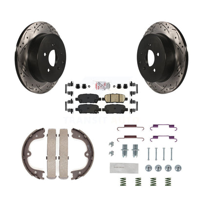 Disque arrière, Rotors percés et fendus, plaquettes en céramique, Kit de quincaillerie pour chaussures de stationnement pour
