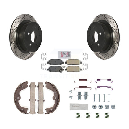 Disque arrière, Rotors percés et fendus, plaquettes en céramique, Kit de quincaillerie pour chaussures de stationnement pour