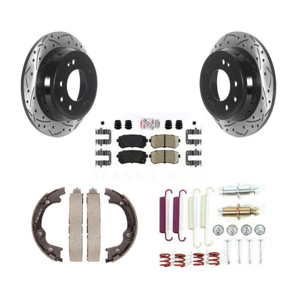 Disque arrière, Rotors percés et fendus, plaquettes en céramique, Kit de quincaillerie pour chaussures de stationnement pour