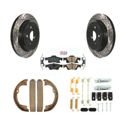Disque arrière, Rotors percés et fendus, plaquettes en céramique, Kit de quincaillerie pour chaussures de stationnement pour