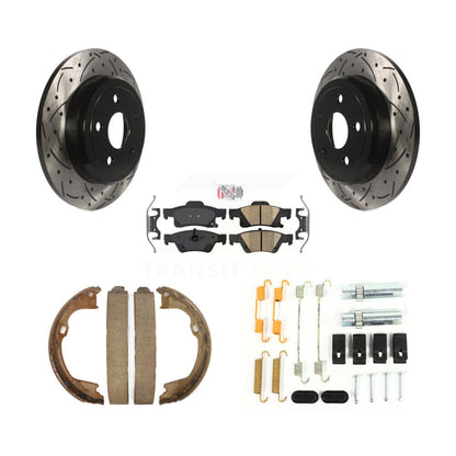 Disque arrière, Rotors percés et fendus, plaquettes en céramique, Kit de quincaillerie pour chaussures de stationnement pour