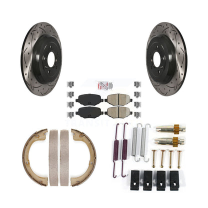 Disque arrière, Rotors percés et fendus, plaquettes en céramique, Kit de quincaillerie pour chaussures de stationnement pour