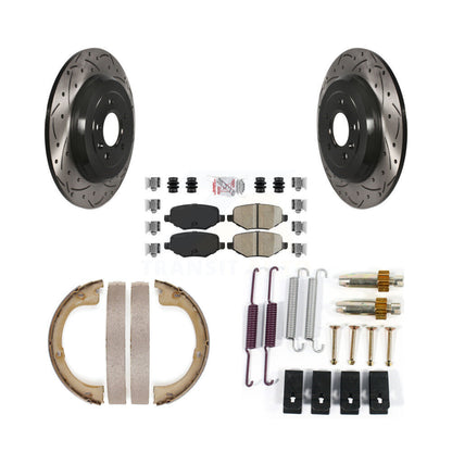 Disque arrière, Rotors percés et fendus, plaquettes en céramique, Kit de quincaillerie pour chaussures de stationnement pour