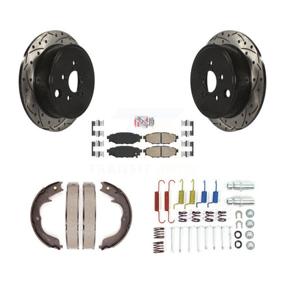 Disque arrière, Rotors percés et fendus, plaquettes en céramique, Kit de quincaillerie pour chaussures de stationnement pour