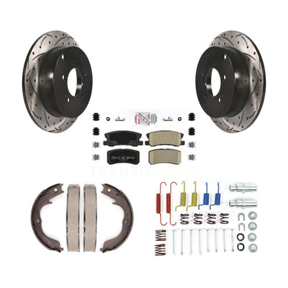 Disque arrière, Rotors percés et fendus, plaquettes en céramique, Kit de quincaillerie pour chaussures de stationnement pour