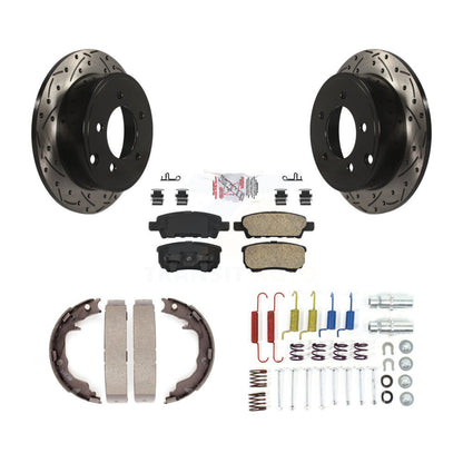 Disque arrière, Rotors percés et fendus, plaquettes en céramique, Kit de quincaillerie pour chaussures de stationnement pour
