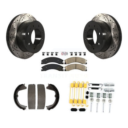 Disque arrière, Rotors percés et fendus, plaquettes en céramique, Kit de quincaillerie pour chaussures de stationnement pour