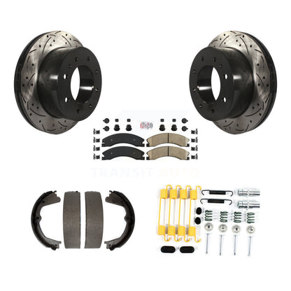Disque arrière, Rotors percés et fendus, plaquettes en céramique, Kit de quincaillerie pour chaussures de stationnement pour