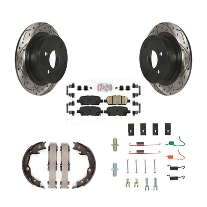 Disque arrière, Rotors percés et fendus, plaquettes en céramique, Kit de quincaillerie pour chaussures de stationnement pour