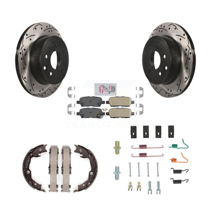 Disque arrière, Rotors percés et fendus, plaquettes en céramique, Kit de quincaillerie pour chaussures de stationnement pour