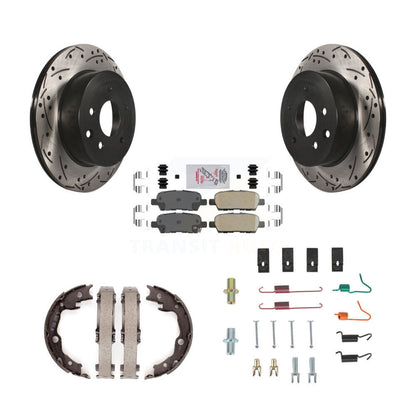 Disque arrière, Rotors percés et fendus, plaquettes en céramique, Kit de quincaillerie pour chaussures de stationnement pour