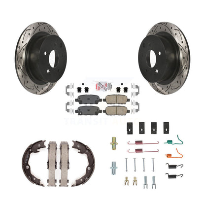 Disque arrière, Rotors percés et fendus, plaquettes en céramique, Kit de quincaillerie pour chaussures de stationnement pour