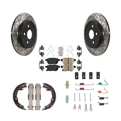 Disque arrière, Rotors percés et fendus, plaquettes en céramique, Kit de quincaillerie pour chaussures de stationnement pour