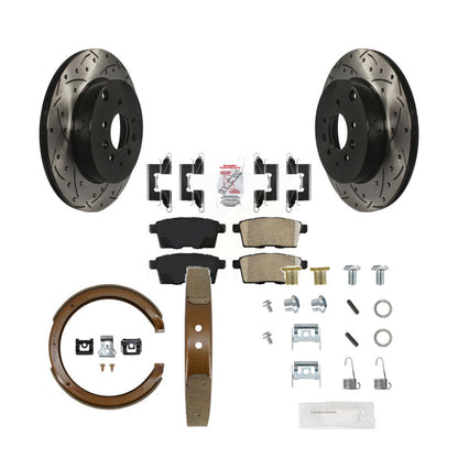 Disque arrière, Rotors percés et fendus, plaquettes en céramique, Kit de quincaillerie pour chaussures de stationnement pour