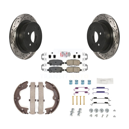 Disque arrière, Rotors percés et fendus, plaquettes en céramique, Kit de quincaillerie pour chaussures de stationnement pour