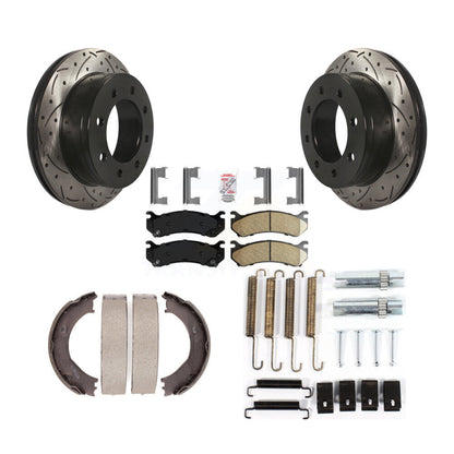Disque arrière, Rotors percés et fendus, plaquettes en céramique, Kit de quincaillerie pour chaussures de stationnement pour