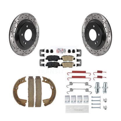 Disque arrière, Rotors percés et fendus, plaquettes en céramique, Kit de quincaillerie pour chaussures de stationnement pour