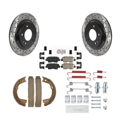 Disque arrière, Rotors percés et fendus, plaquettes en céramique, Kit de quincaillerie pour chaussures de stationnement pour