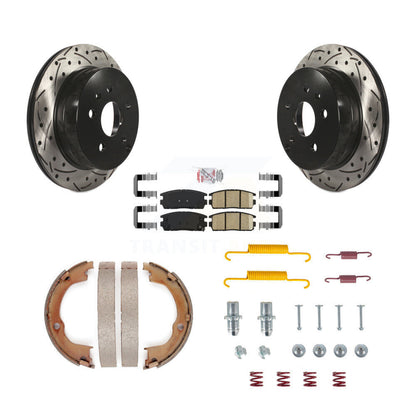 Disque arrière, Rotors percés et fendus, plaquettes en céramique, Kit de quincaillerie pour chaussures de stationnement pour