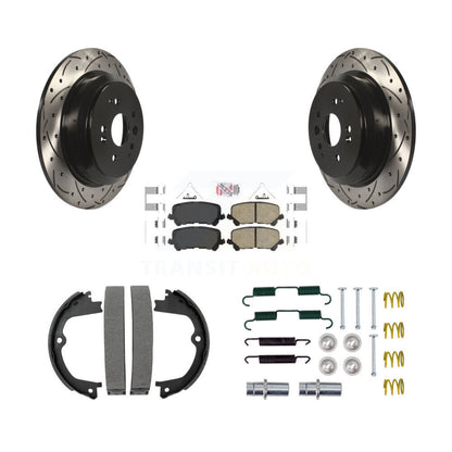 Disque arrière, Rotors percés et fendus, plaquettes en céramique, Kit de quincaillerie pour chaussures de stationnement pour