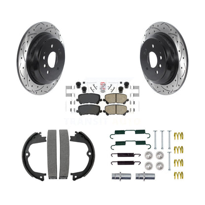 Disque arrière, Rotors percés et fendus, plaquettes en céramique, Kit de quincaillerie pour chaussures de stationnement pour