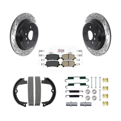 Disque arrière, Rotors percés et fendus, plaquettes en céramique, Kit de quincaillerie pour chaussures de stationnement pour
