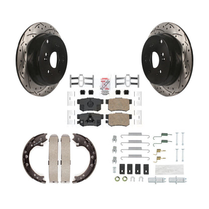 Disque arrière, Rotors percés et fendus, plaquettes en céramique, Kit de quincaillerie pour chaussures de stationnement pour