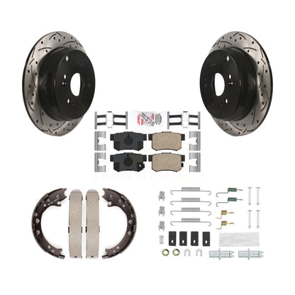 Disque arrière, Rotors percés et fendus, plaquettes en céramique, Kit de quincaillerie pour chaussures de stationnement pour