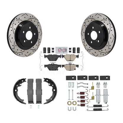 Disque arrière, Rotors percés et fendus, plaquettes en céramique, Kit de quincaillerie pour chaussures de stationnement pour